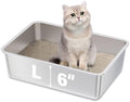 Stainless Steel Litter Box, Large Metal Litter Box by Futam