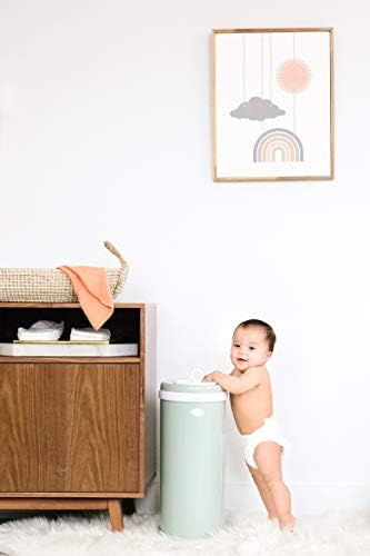 Ubbi Stainless Steel Diaper Pail, No Special Bags, Odor-Locking, Sage Green - Image 2