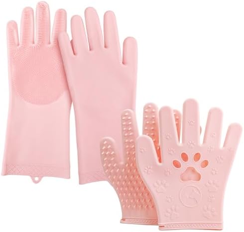Hair Removal Glove & Pet Grooming Gloves 2 Pair, Upgrated Silicone Pet Hair by VynusioUS