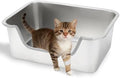 FHTONGE Low Entry Thickened Stainless Steel Cat Litter Box by FHTONGE