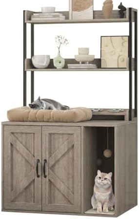 IDEALHOUSE 53" H Cat Litter Box Enclosure Hidden Litter Box Furniture by IDEALHOUSE
