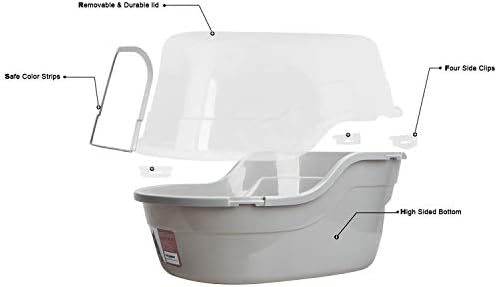 Petphabet Jumbo Hooded Cat Litter Box, Extra Large Gray - Image 5