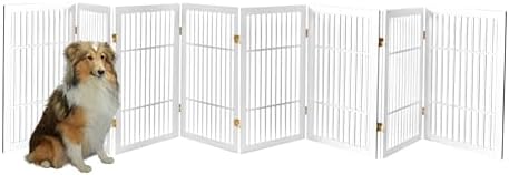 Urnporium Pet Dog Gate Freestanding, Strong Durable Folding Wooden Fence - Image 2