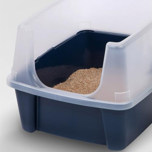 Navy Blue Open Top Cat Litter Box - Image 6