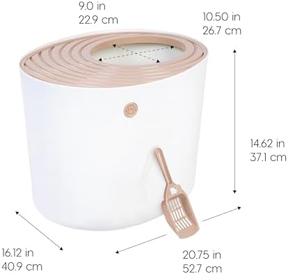 IRIS USA Large Top Entry Cat Litter Box, Hooded Privacy - Image 2