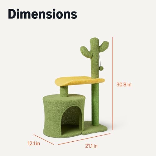Amazon Basics Cactus Cat Tower for Indoor Cats, 4-in-1 Scratching Post - Image 5