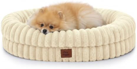 ChiXnuggle Orthopedic Dog Bed, Washable Cover, Faux Fur Bolster Pet Couch by SnuggleUpPawsDown