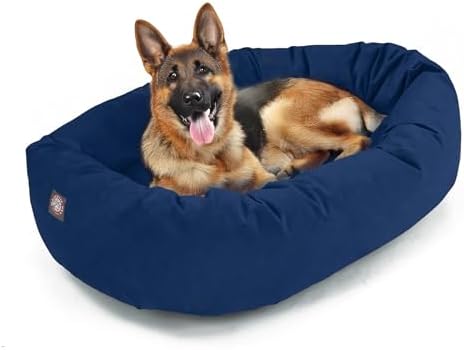 Majestic Pet 52 Inch Suede Calming Dog Bed Washable – Cozy Soft Round Dog Bed by MajesticPet