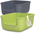 Vealind Large Cat Litter Box High Sides Side Low Entry Litter Box by Vealind