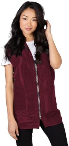Betty Dain Glitz Rhinestone Zipper Salon Stylist Vest by BettyDain