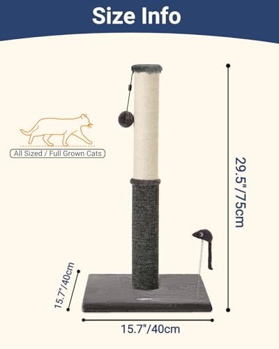 Happi N Pets Tall Cat Scratching Post, Large Cat Scratchers - Image 3