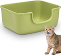Large Cat Litter Box with High Sides, Open Kitty Litter Boxes Anti-Splashing by Gefryco