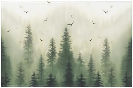 Giwawa Green Misty Forest Bath Rug Mountain Woodland Bathtub Mat Non Slip by Giwawa