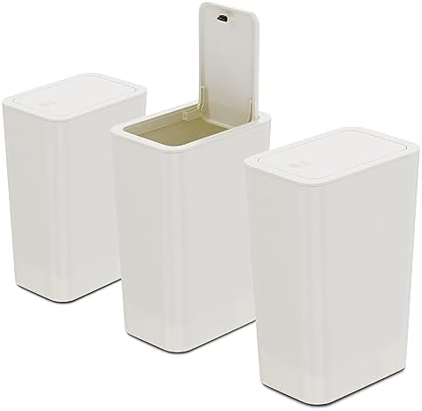 N. NETDOT 3 Pack 2.6 Gallon / 10L Bathroom Trash Can by NNETDOT