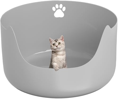 High Sides Low Entry Large Litter Pan, All-in-One Easy to Clean Plastic Litter by Unknown