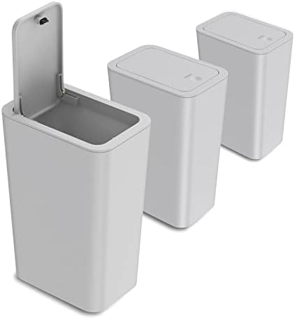 3 Pack 10 Liter / 2.6 Gallon Bathroom Trash Can, Small Trash Can by NNETDOT