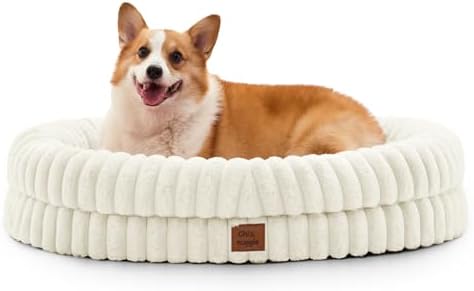 ChiXnuggle Orthopedic Dog Bed, Washable Cover, Faux Fur Bolster Pet Couch by SnuggleUpPawsDown