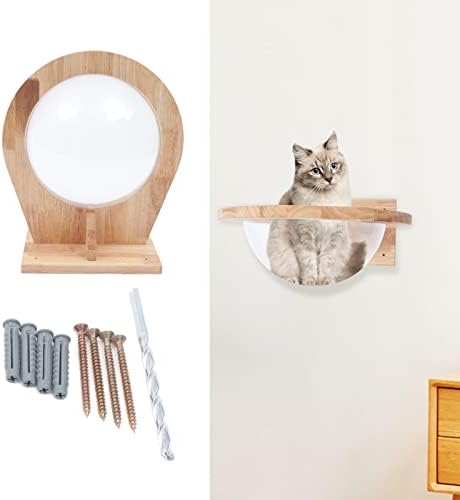Wall-Mounted Wooden Cat Space, Cat Bed Capsule-Style Transparent Cover - Image 5