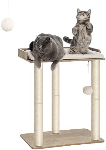 FourFurPets Modern Cat Tree for Large Cats, Full Sisal Cat Scratching Post by FourFurPets
