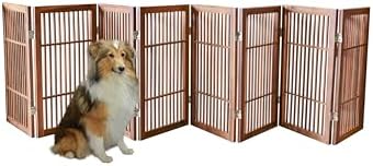Urnporium Pet Dog Gate Freestanding, Strong Durable Folding Wooden Fence - Image 2