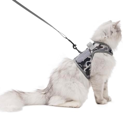 Cat Harness and Leash Set Escape Proof, City Camo by YizhiMiaow