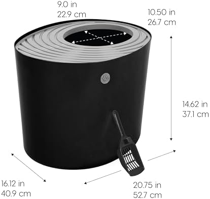 IRIS USA Top Entry Cat Litter Box, Hooded Privacy - Image 2