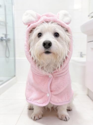 Pet Bathrobe for Dog Cat Absorbent Quick Drying Hooded Bath Towel - Image 4