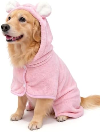 Pet Bathrobe for Dog Cat Absorbent Quick Drying Hooded Bath Towel - Image 2