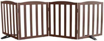 Freestanding Dog Gate Indoor, Doggie Gate Foldable Pet Gates by SFJC