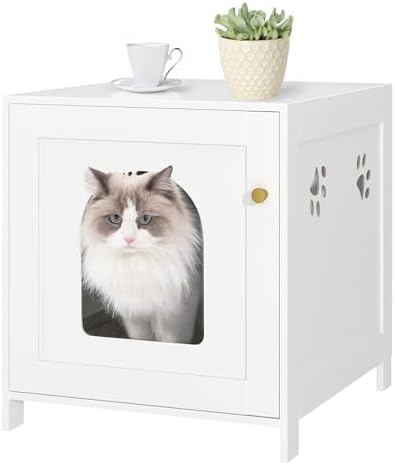Hzuaneri Cat Litter Box Enclosure, 21 inches Hidden Litter Box Furniture by Hzuaneri