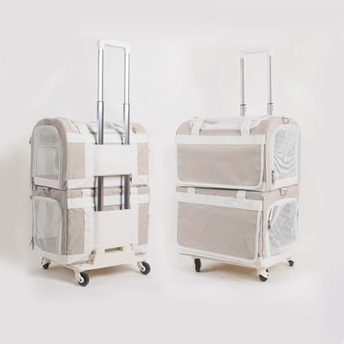 Double-Layer Rolling Pet Carrier by ZGLGKL