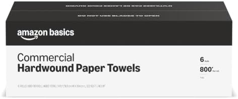 Amazon Basics 1-Ply White Hardwound Paper Towels | Bulk | High Capacity Roll | by AmazonBasics