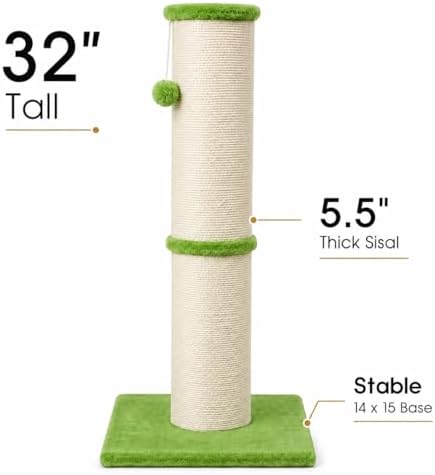 PAWSCRAT 32-Inch Tall Cat Scratching Post, 5.5-Inch Diameter - Image 2