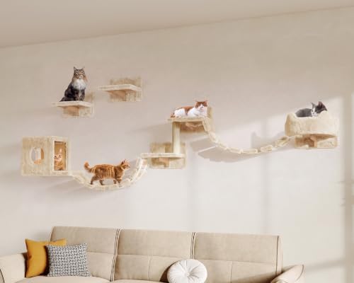 9-in-1 Cat Wall Shelves, Cat Wall Furniture Set by Homiflex