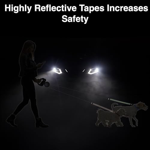 Dual Doggie Two Dog Retractable Leash, 360° Auto-Untangles, Color-Coded - Image 4
