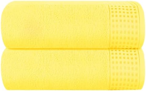 GLAMBURG 100% Cotton Oversized 2 Pack Bath Sheets 35x70, Ultra Soft Highly by GLAMBURG