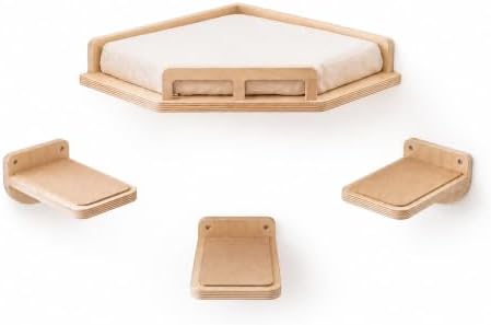 Wall Mounted Cat Shelves Bed Set Wooden Climbing Perch by Unknown