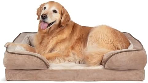 Furhaven Cooling Gel Dog Bed for Large/Medium Dogs w/ Removable Bolsters & by FurHaven