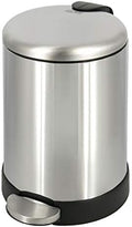 Glad Small Trash Can, 1.2 Gallon | Round Stainless Steel Garbage Bin by GladTrashFoodStorage