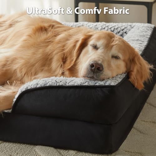 LEXTRO Orthopedic Dog Beds for Large Dogs, Comfy Washable Dog Couch Bed - Image 2