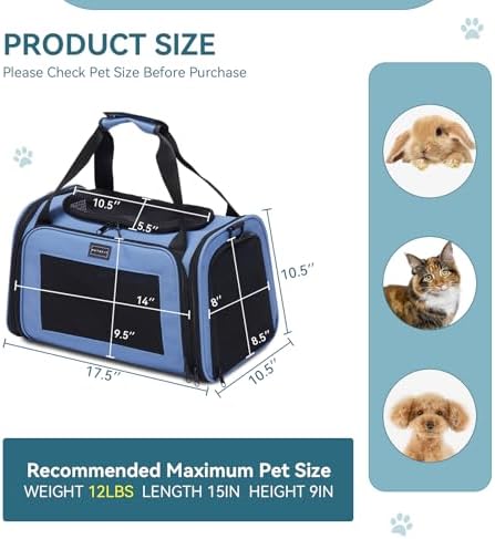 PETSFIT Pet Carrier, Small and Medium Cats, Puppies Up to 12 Lbs - Image 5