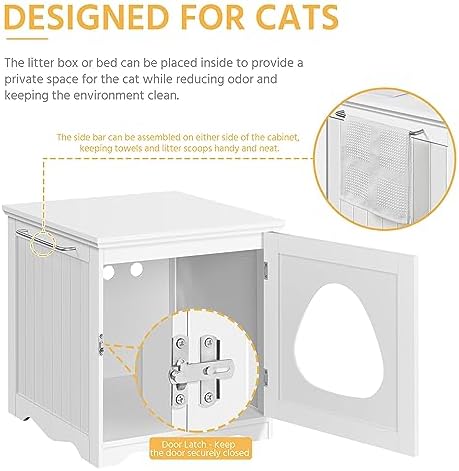 Yaheetech Hidden Cat Litter Box Enclosure Furniture, Side Table Design - Image 4