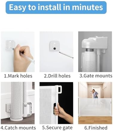 Veraste Retractable Baby Gate for Doorways and Stairs, Mesh Safety Gate for Pet - Image 5