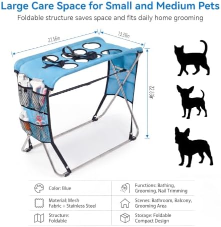 Pet Grooming Bath Stand for Small & Medium Dogs Cats，8-Hole - Image 3