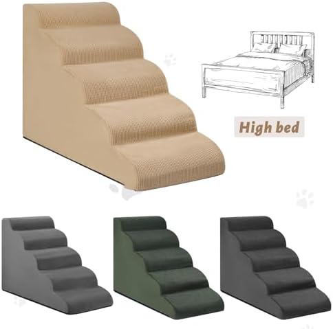 Aodisman Dog Stairs for High Bed, 5-Step Pet Ramp for Small Dogs and Cats - Image 3