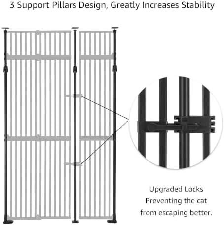 unipaws 86" High Extra Tall Cat Gate, Auto Closing and No Drilling - Image 5