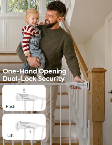 Babelio Baby Gate for Stairs & Doorways, 26-43" W 34" H Extra Tall| No Bottom - Image 3