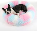 nononfish Round Donut Dog Bed, Plush Calming Pet Bed by nononfish