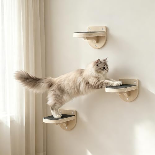 TIMHAKA 3 Pcs Cat Wall Shelves, Cat Wall Steps by TIMHAKA
