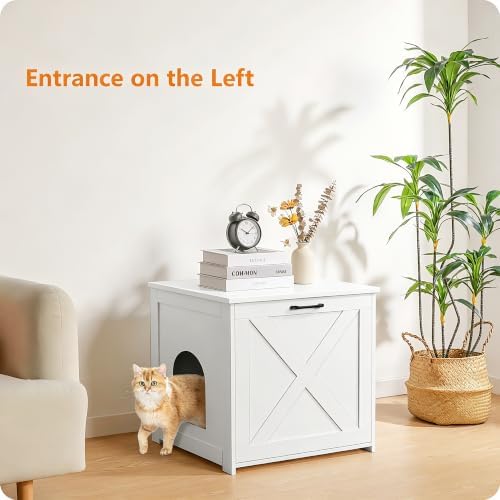 Dwanton Cat Litter Box Enclosure, Hidden Litter Box Furniture, 23.6 Inches - Image 3